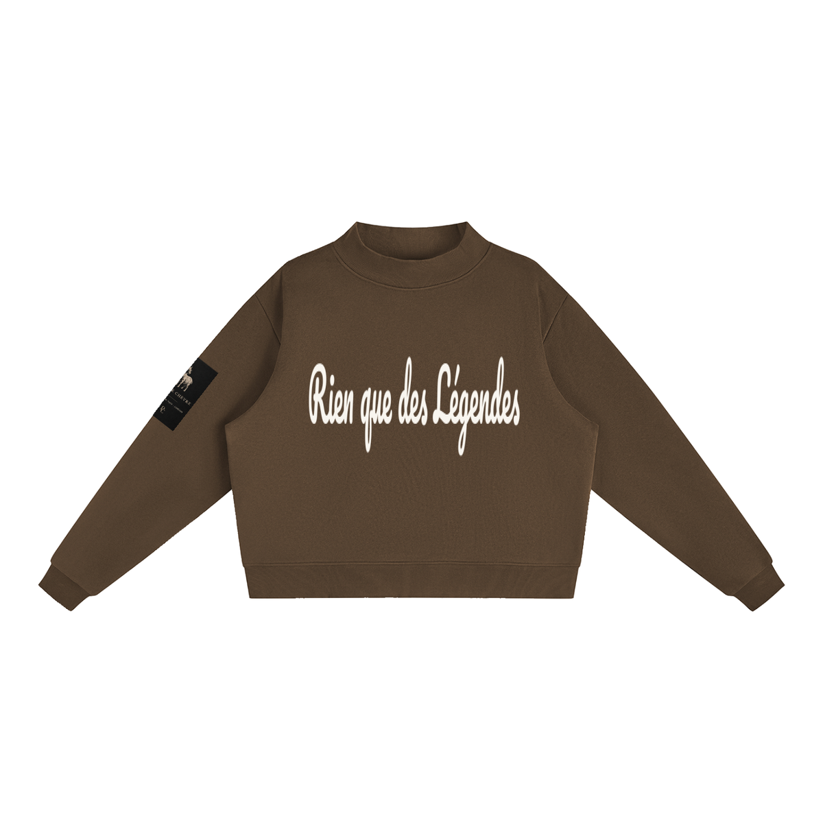 Essential Fleece Mock-Neck Crew Sweatshirt