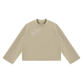 Unisex Mock Neck Raw Edge Boxy Sweatshirt