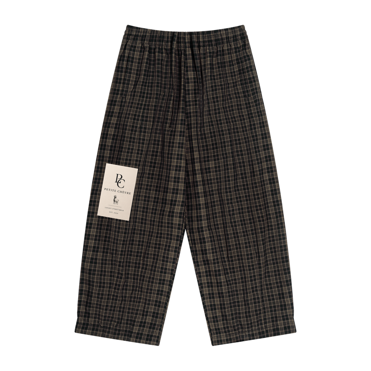Unisex Plaid Wide Leg Pants
