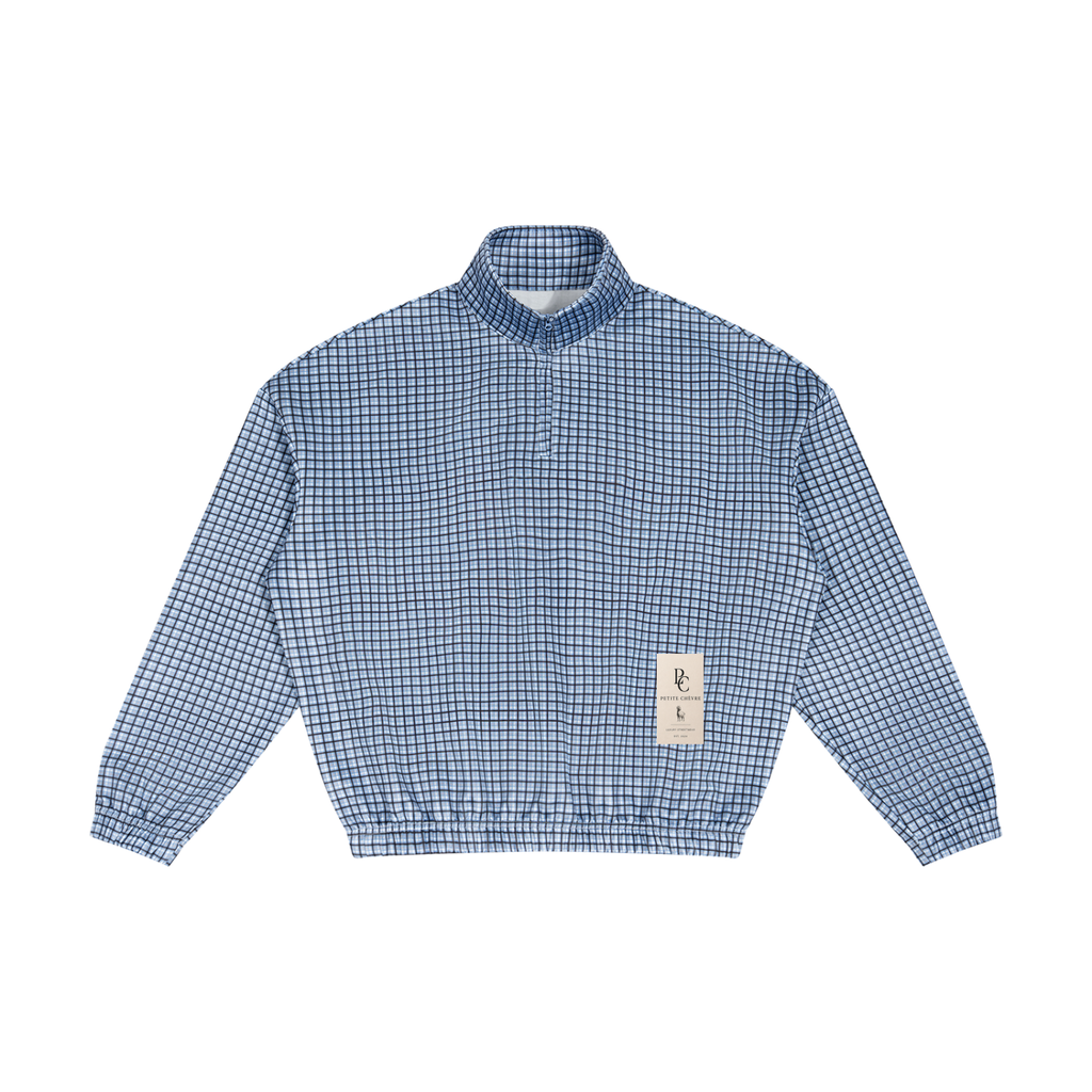 Unisex Plaid Quarter-Zip Sweatshirt