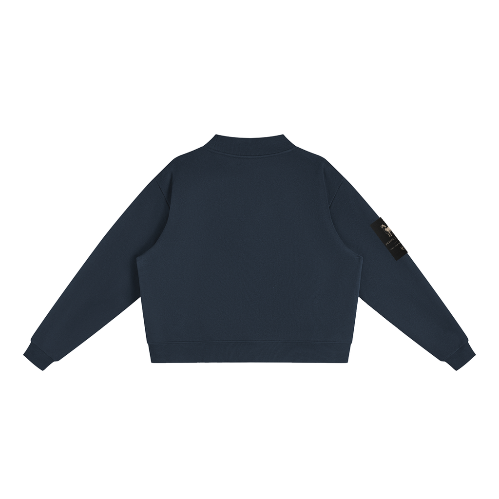Essential Fleece Mock-Neck Crew Sweatshirt