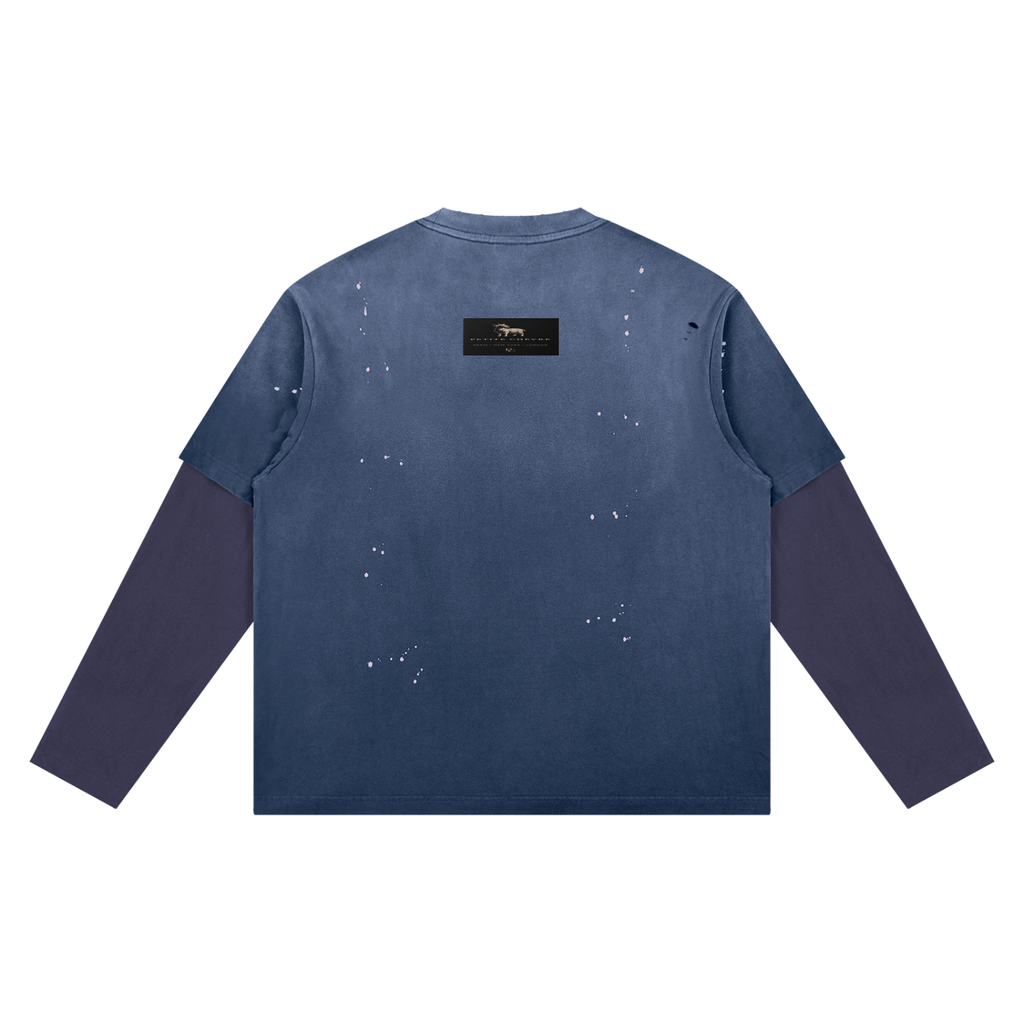 Unisex Vintage Wash Distressed Layer T-Shirt
