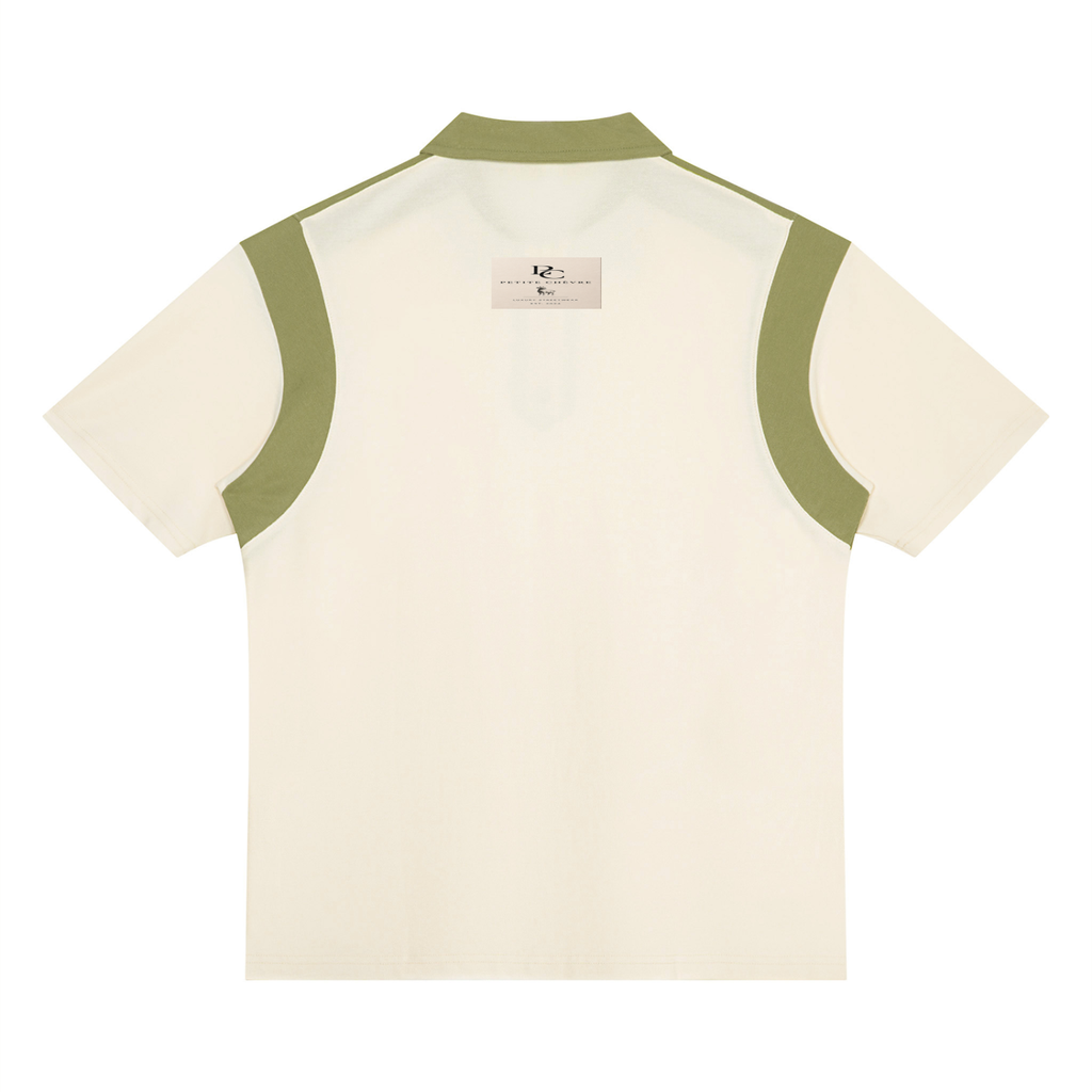 Unisex Color Block Quarter Zip Polo Shirt