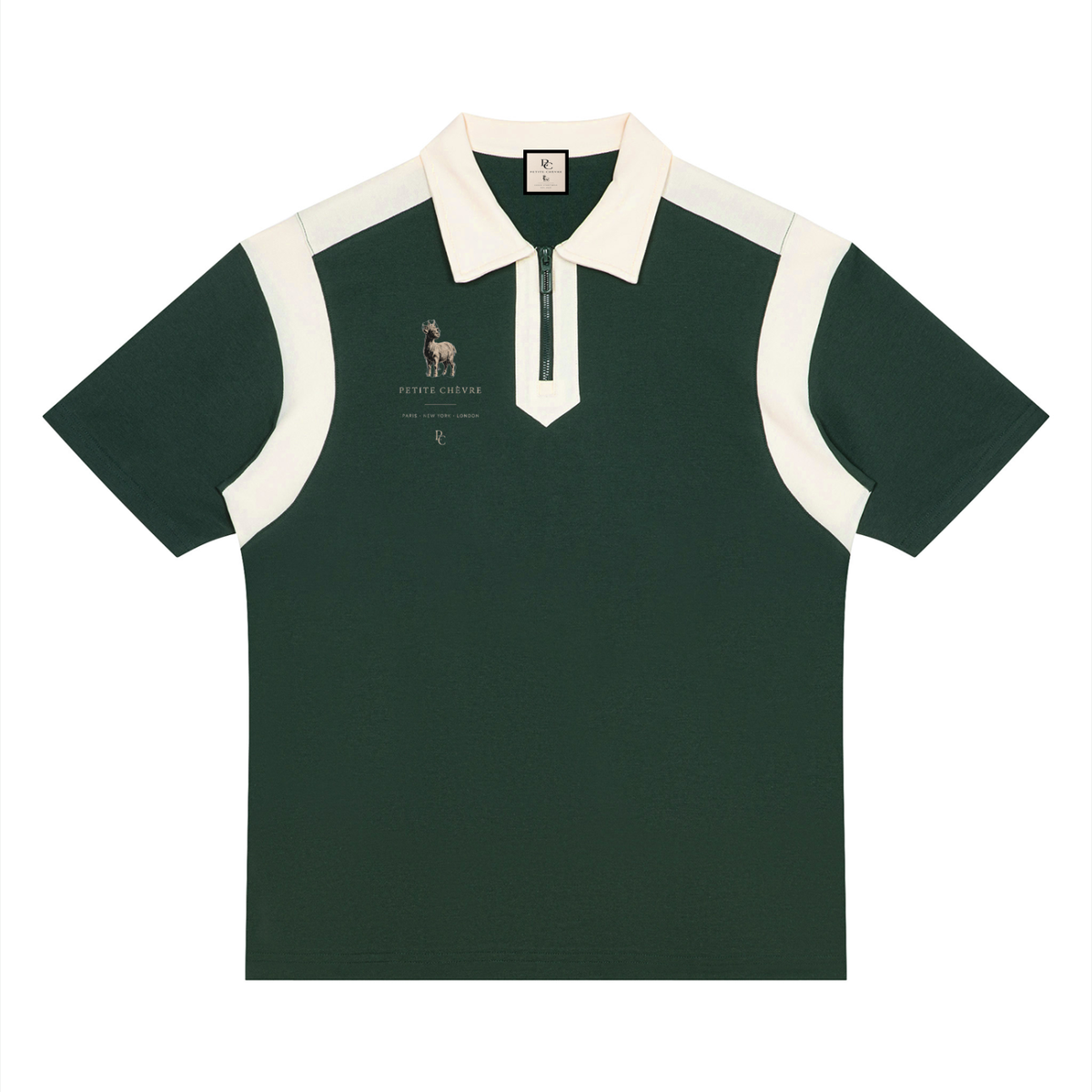 Unisex Color Block Quarter Zip Polo Shirt