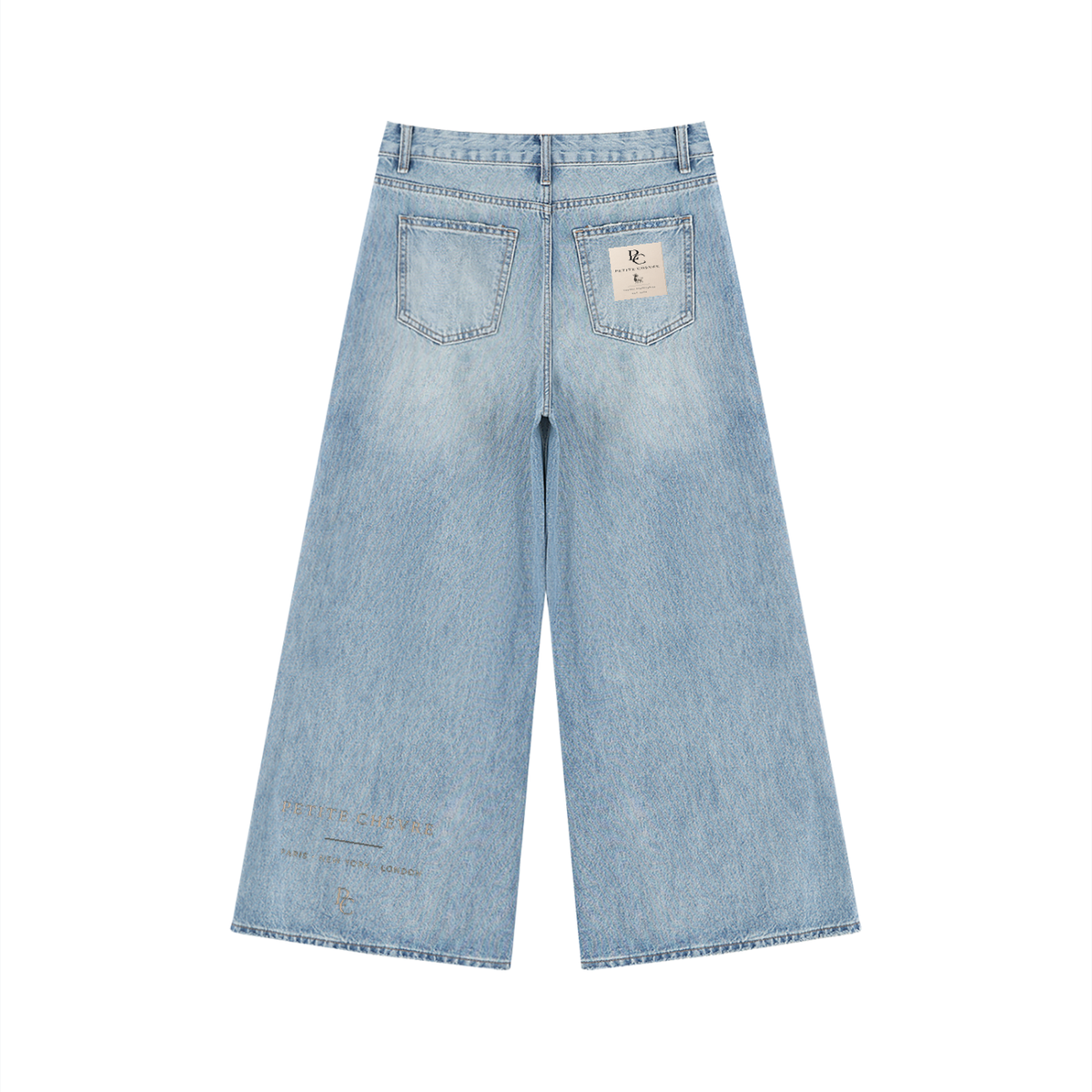 Women's Vintage Wash Distressed Wide Leg Jeans