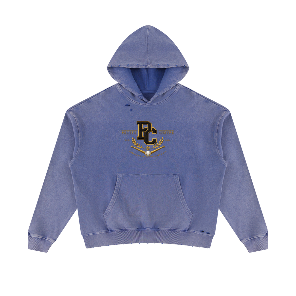 Unisex Mineral Wash Distressed Hoodie