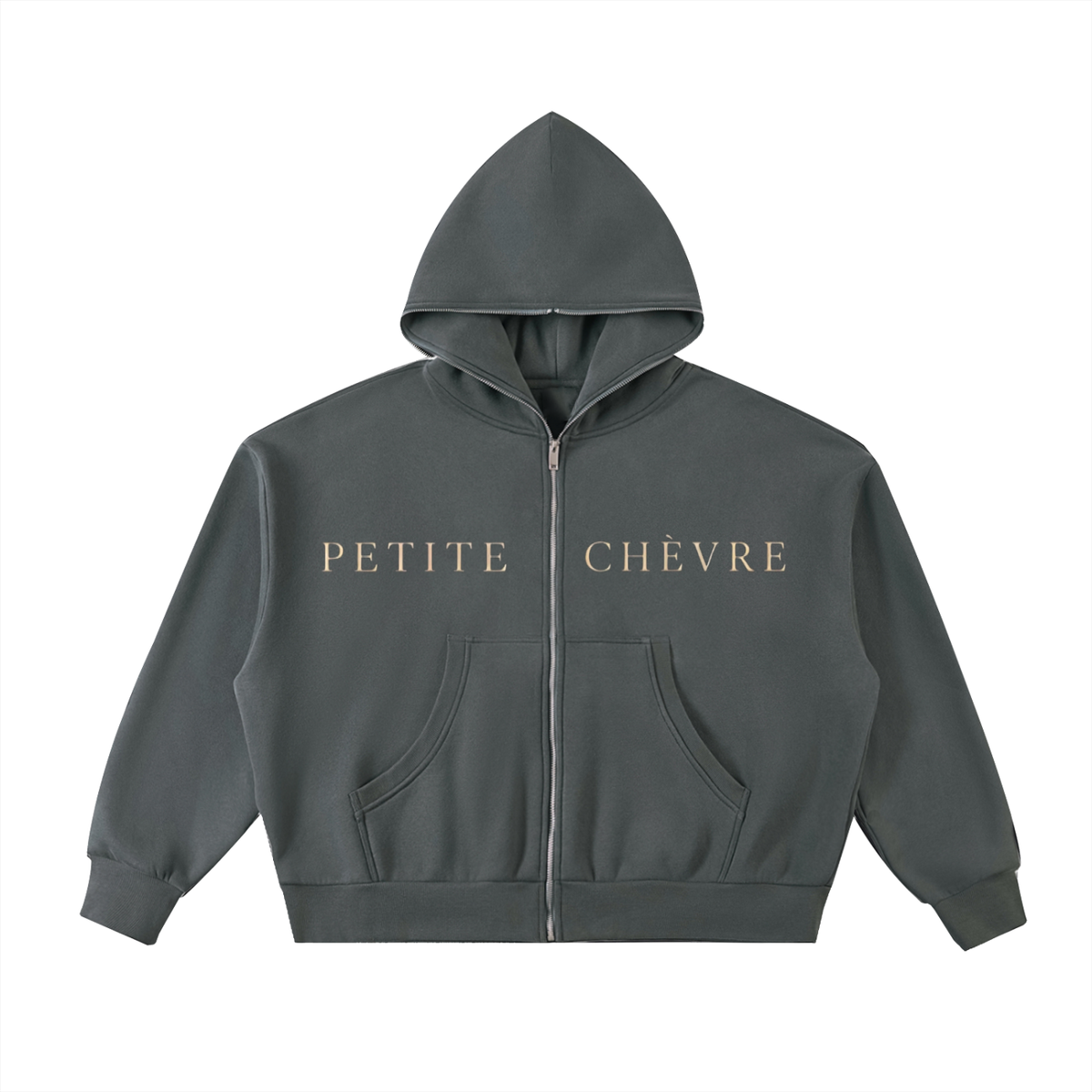 Street Goth Fleeced Full-Zip Boxy Hoodie