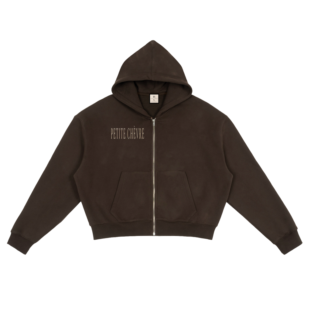 Fleece Zip-Up Boxy Hoodie