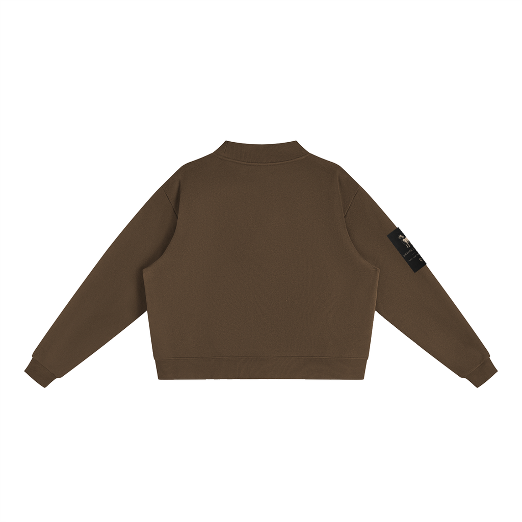 Essential Fleece Mock-Neck Crew Sweatshirt