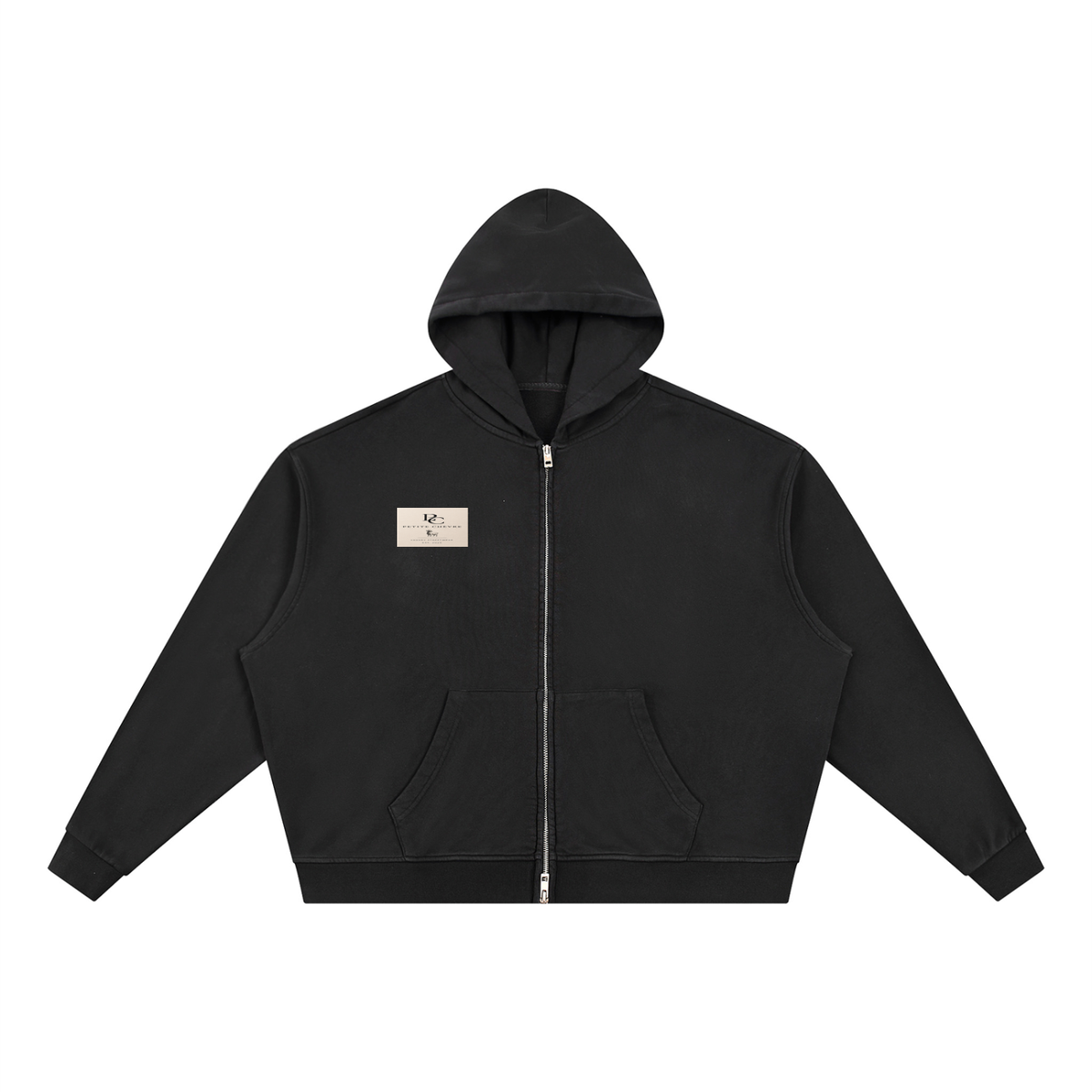 Unisex Vintage Wash Full Zip Boxy Hoodie