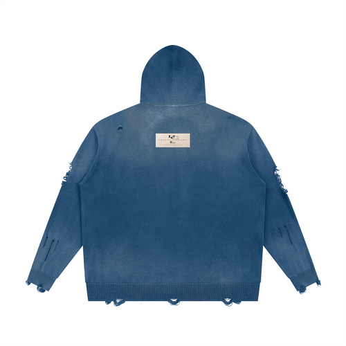 Distressed Full Zip Sweater (multiple colors)