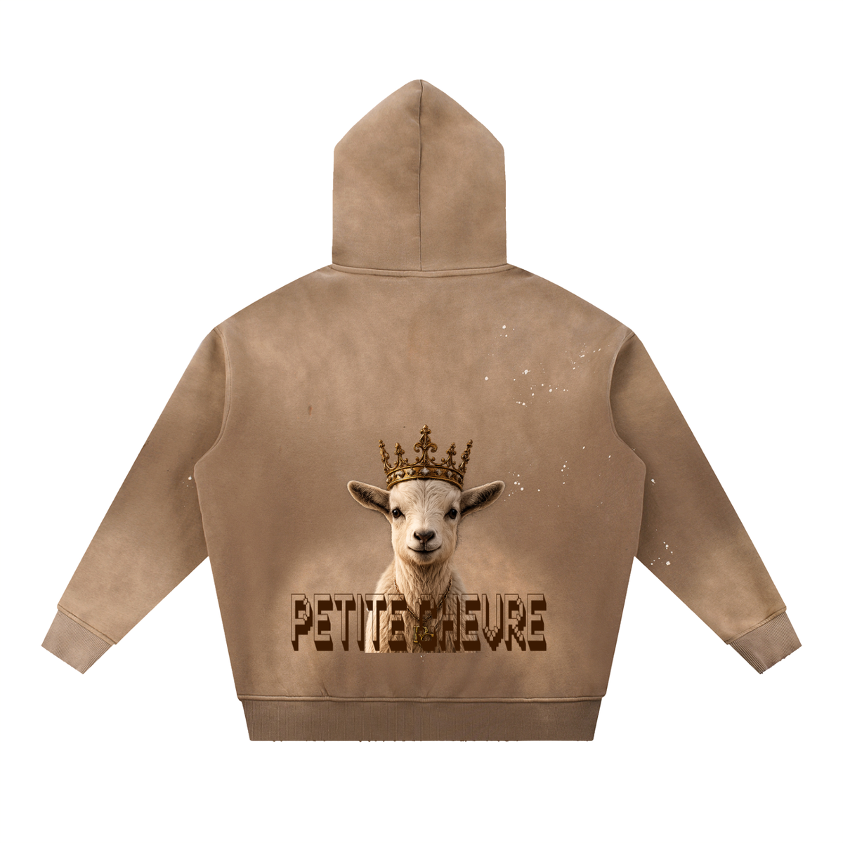 Vintage Washed Frayed Fleece Hoodie