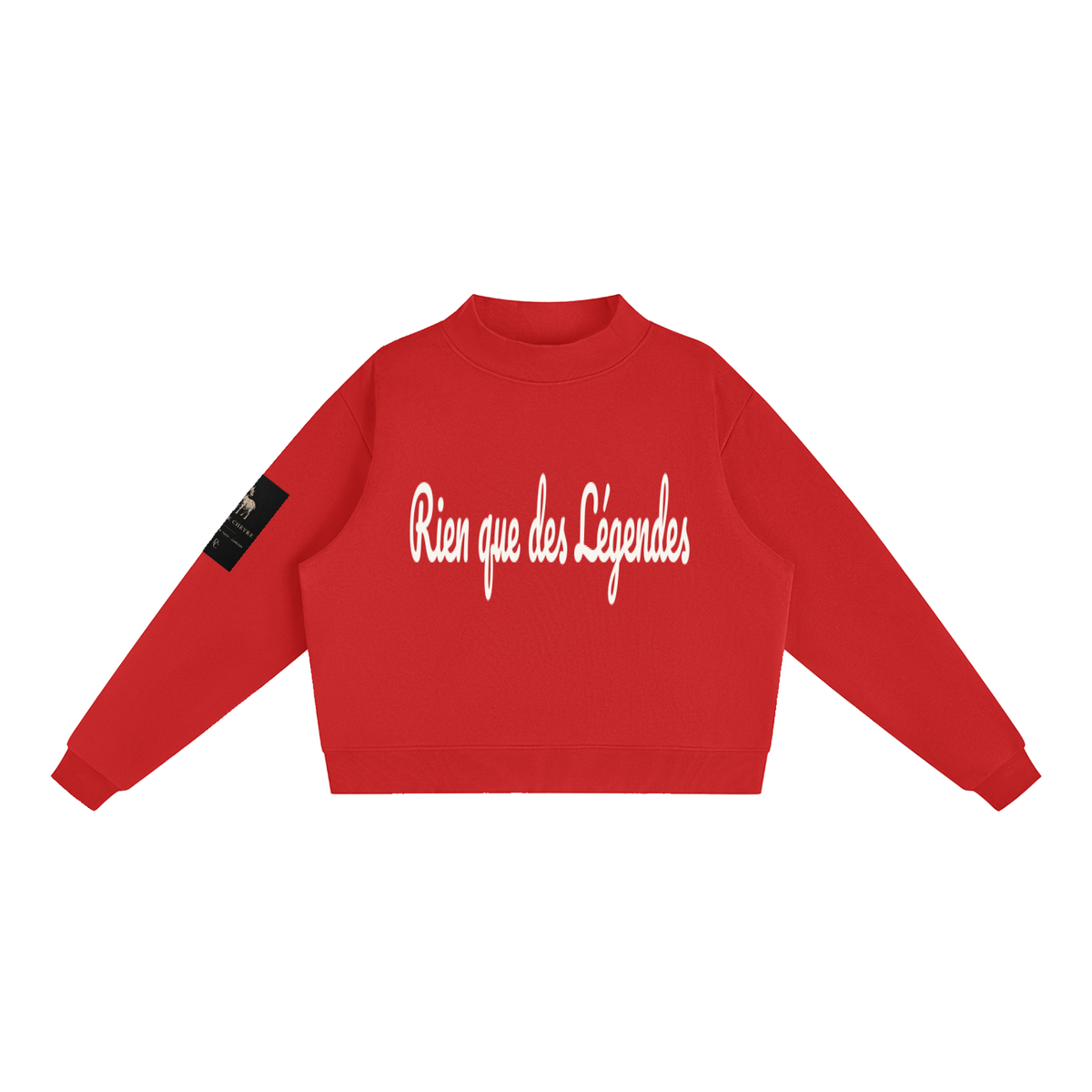 Essential Fleece Mock-Neck Crew Sweatshirt