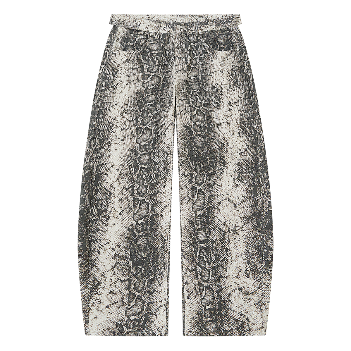 Men's Snake Print Barrel Leg Pants