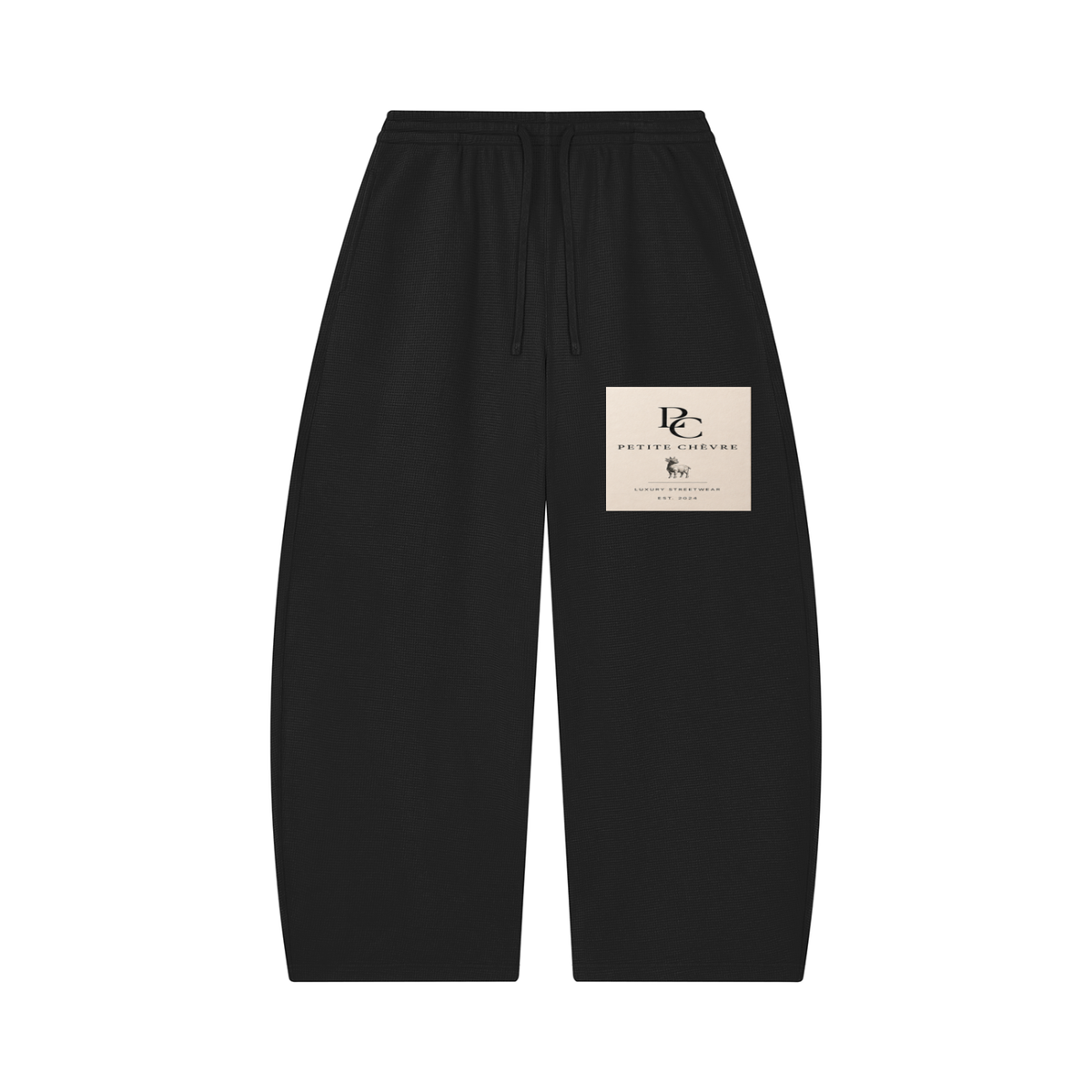 Unisex Waffle Barrel Leg Pants