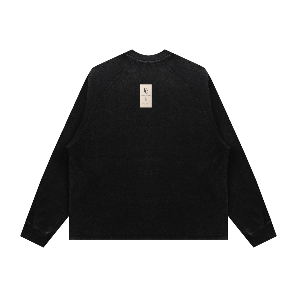 Unisex Vintage Wash Boxy  Waffle T-Shirt