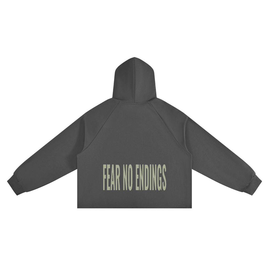 Unisex Vintage Wash Raw Edge Boxy Hoodie
