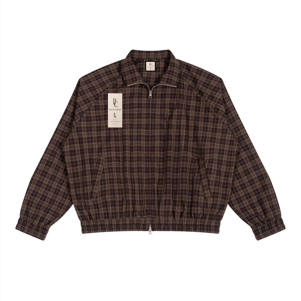Unisex Plaid Full-Zip Track Jacket