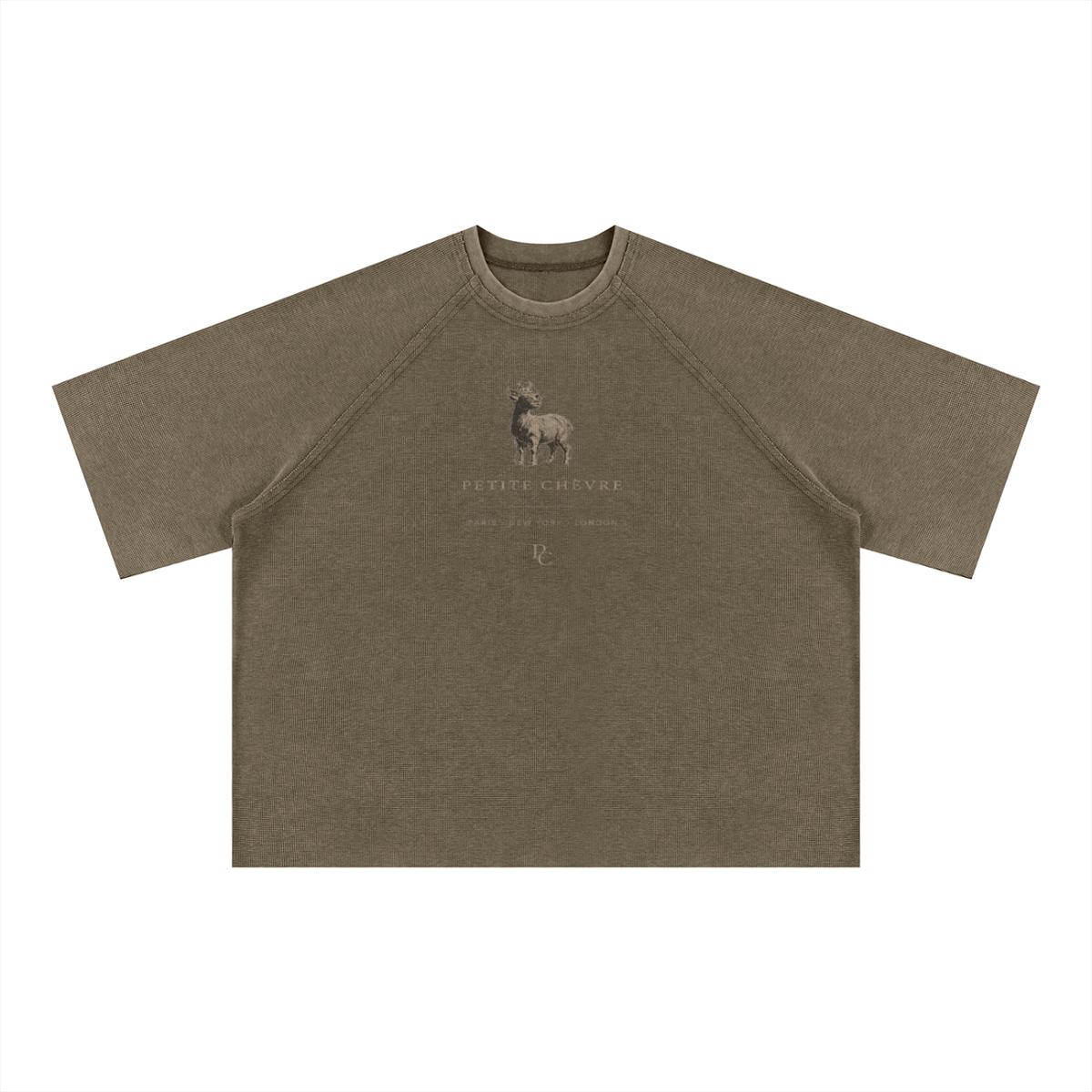Unisex Mineral Wash Boxy Waffle T-Shirt