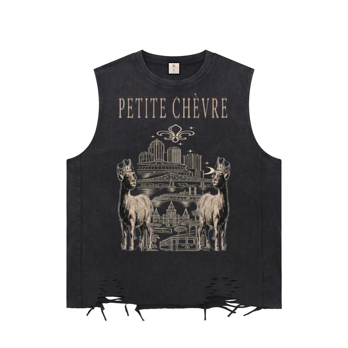 Snow Washed Raw-Hem Tank Top
