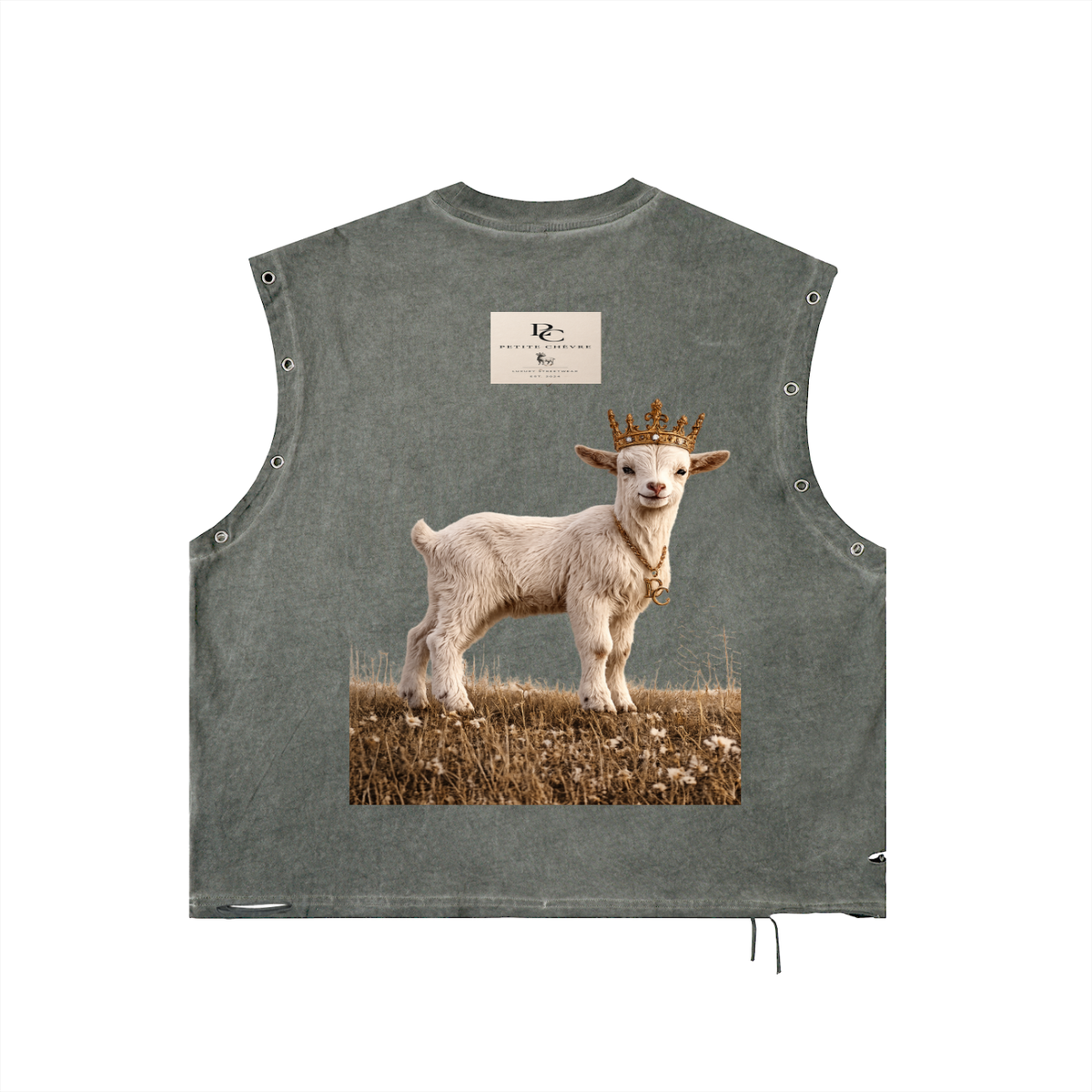 Distressed Grommet Eyelet Tank Top