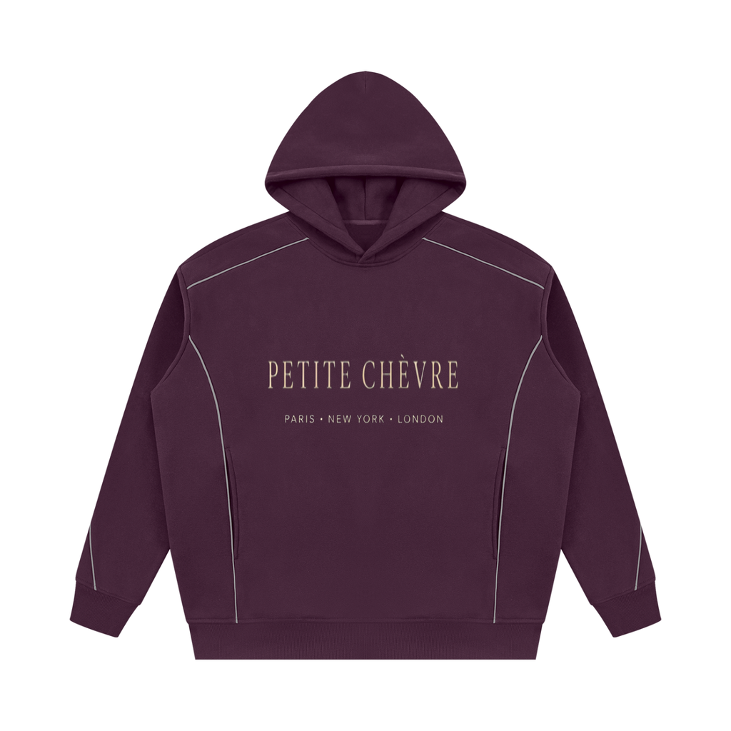 Unisex Oversized Piping Fleece Hoodie