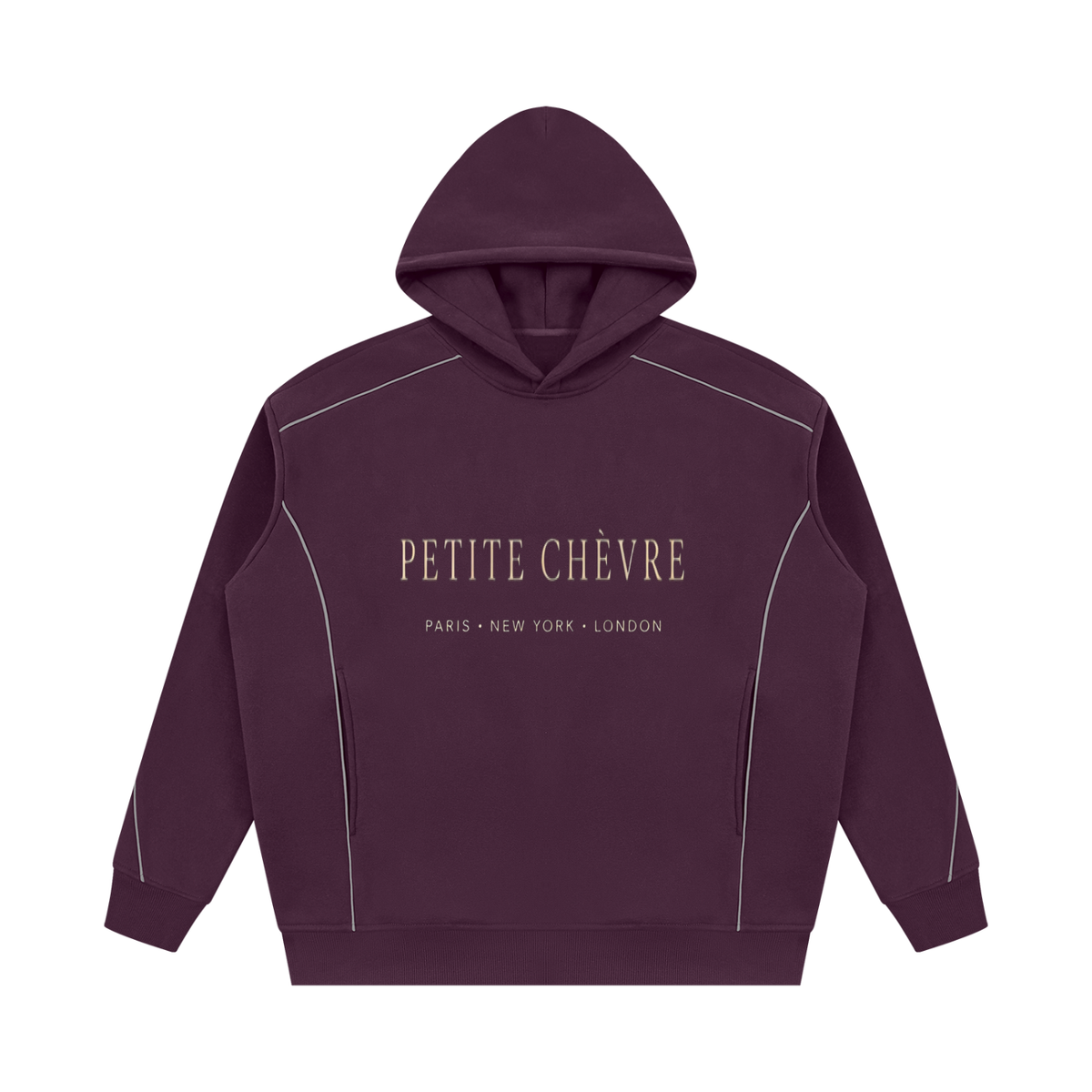 Unisex Oversized Piping Fleece Hoodie