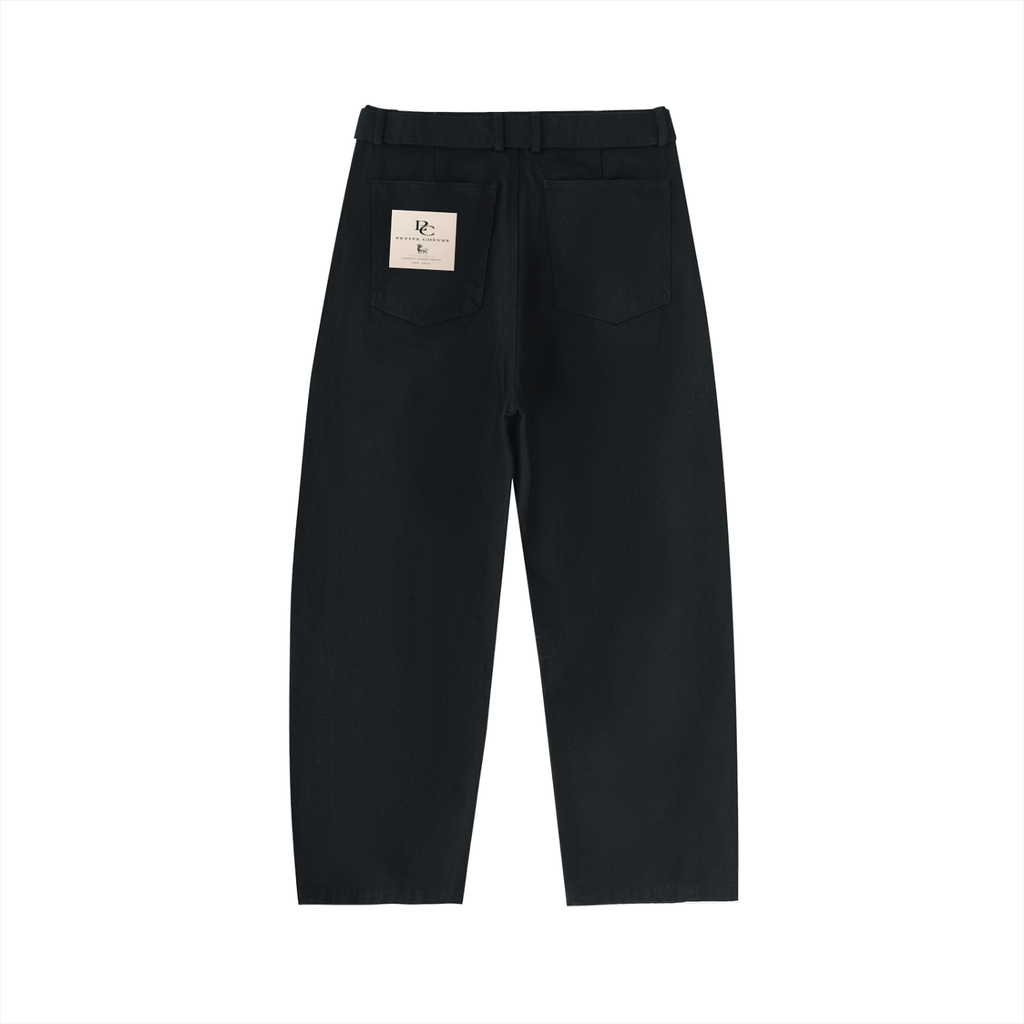 Belted Barrel-leg Chino Pants