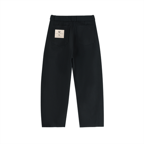 Belted Barrel-leg Chino Pants