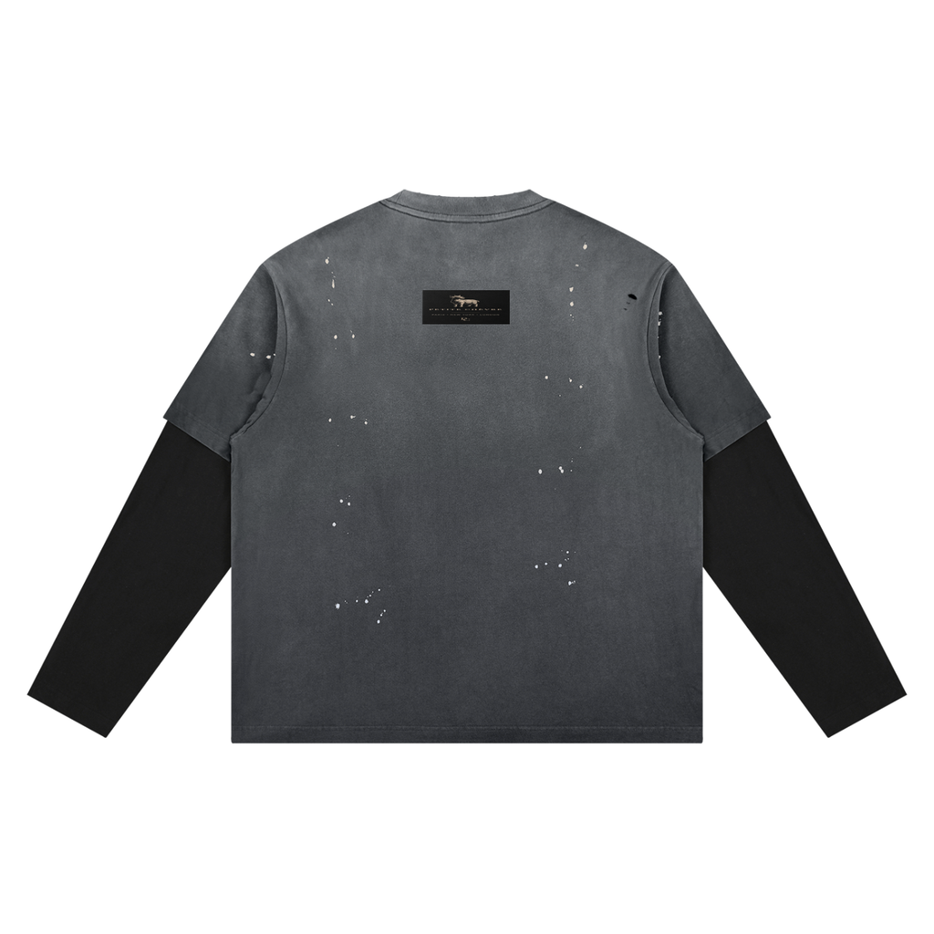 Unisex Vintage Wash Distressed Layer T-Shirt