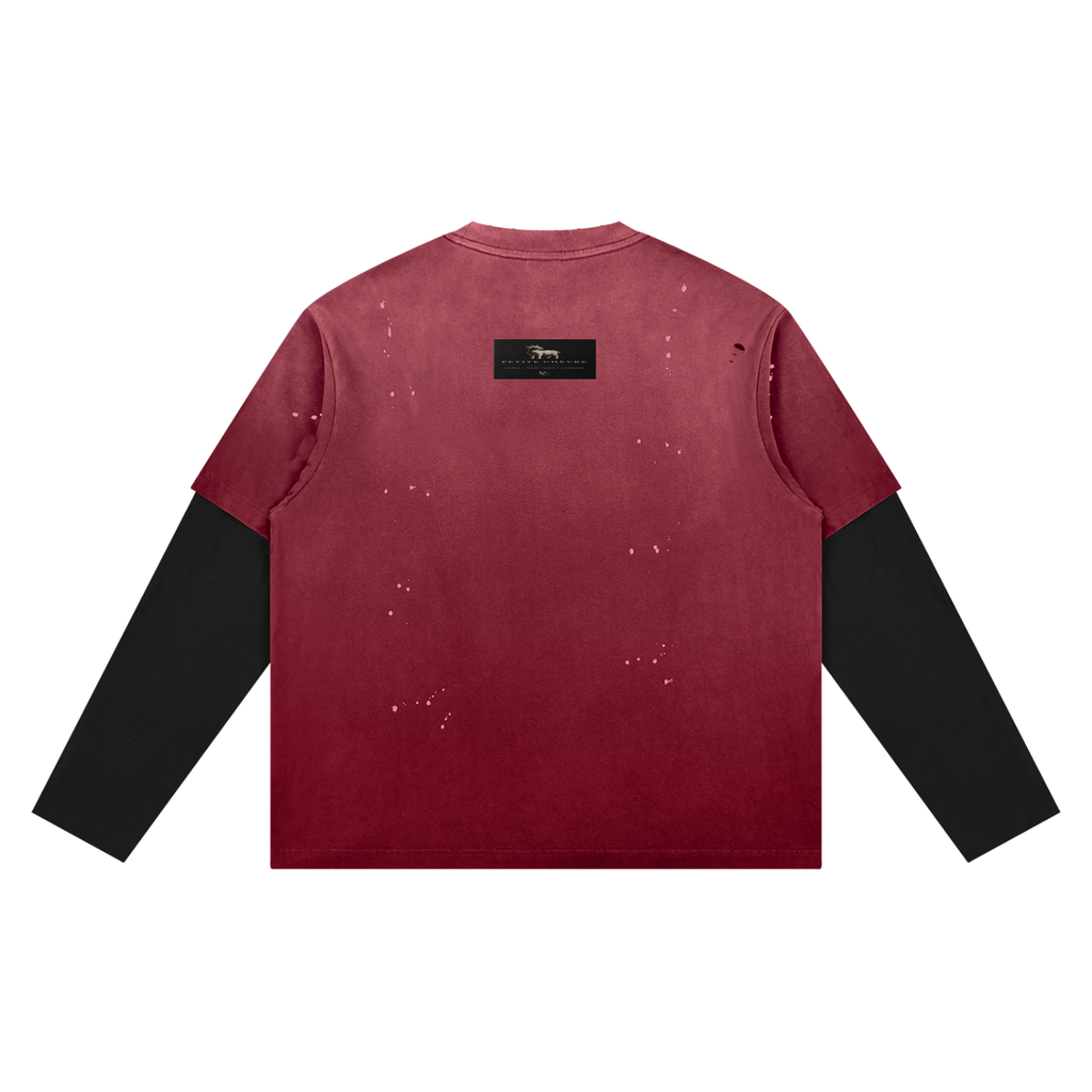 Unisex Vintage Wash Distressed Layer T-Shirt
