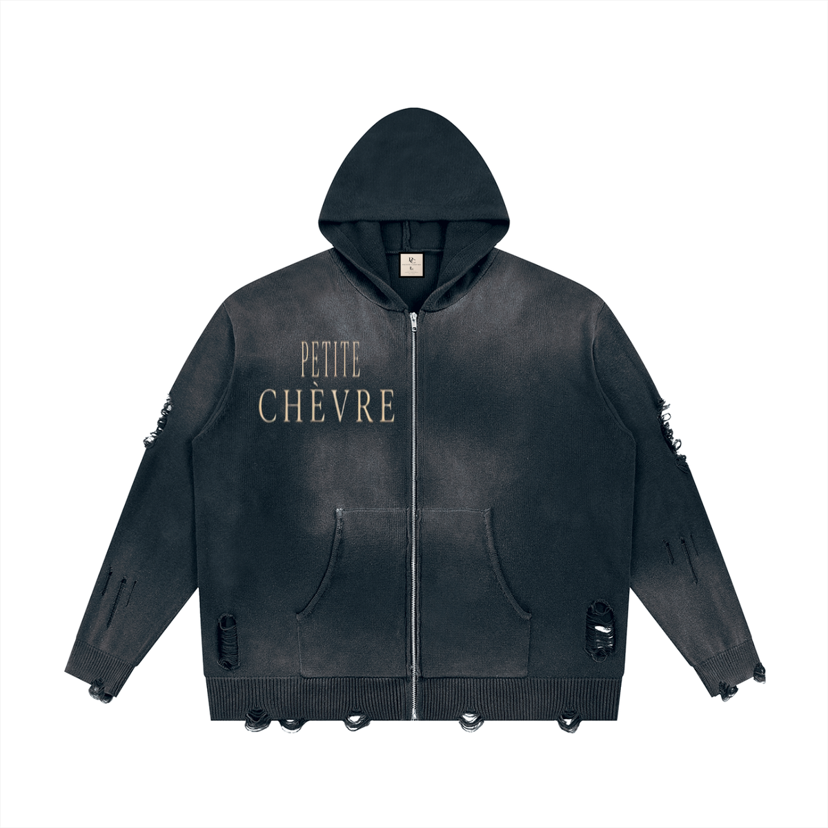 Distressed Full Zip Sweater (multiple colors)
