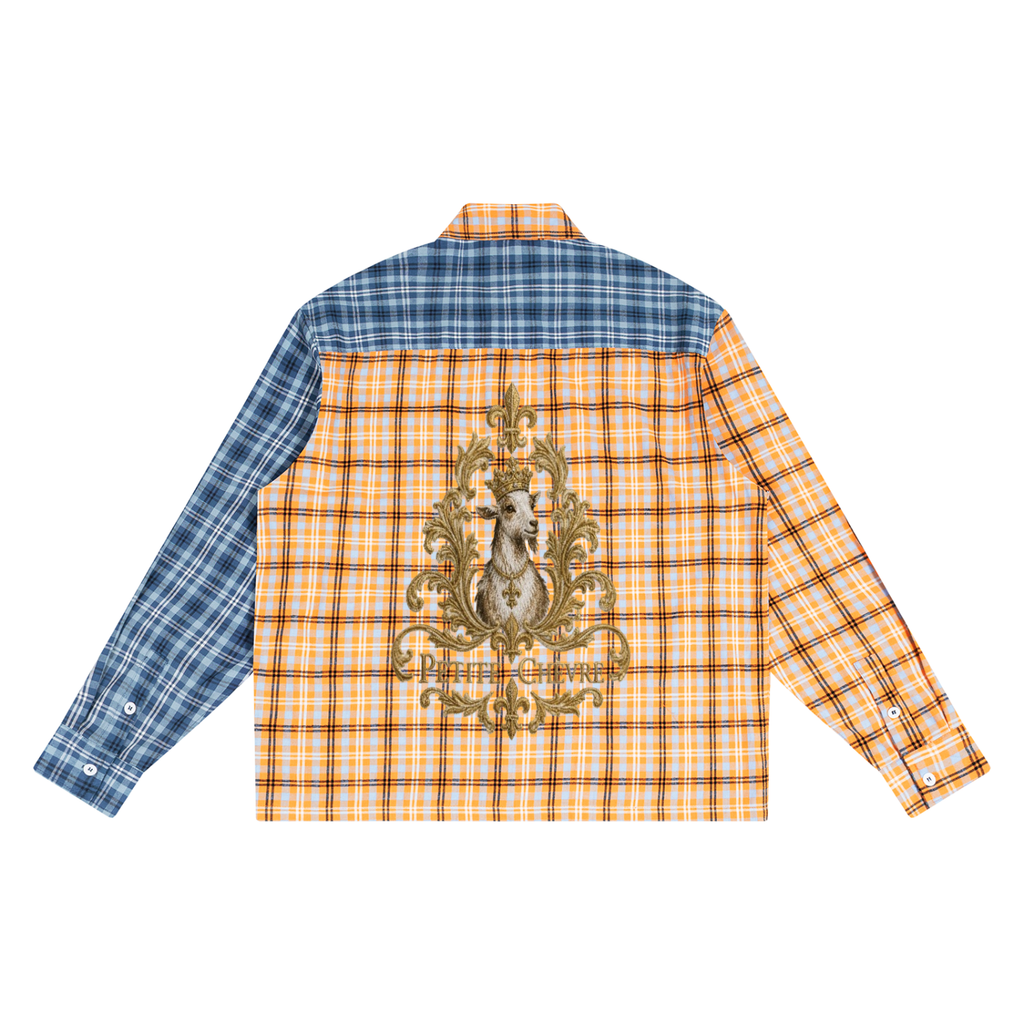 Unisex Oversized Plaid Color Block Shirt