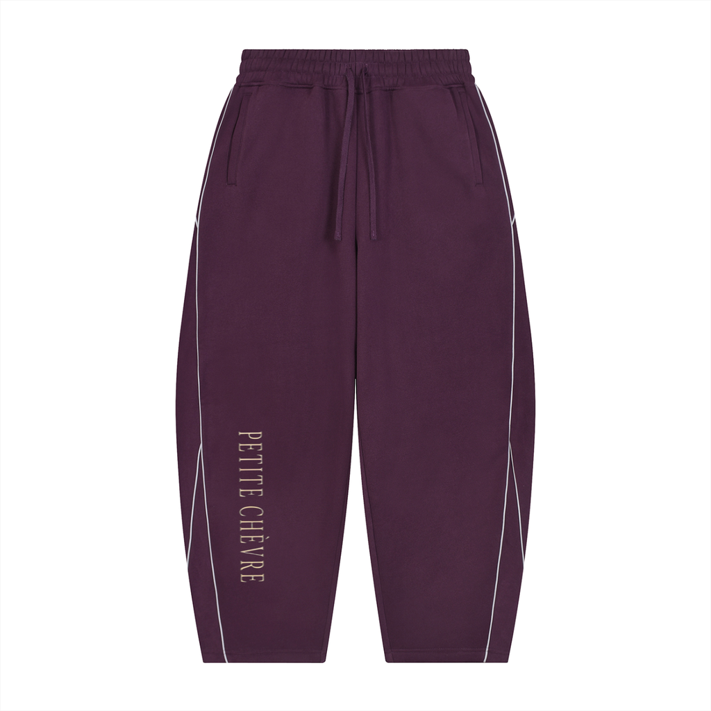 Unisex Piping Fleece Barrel Leg Sweatpants