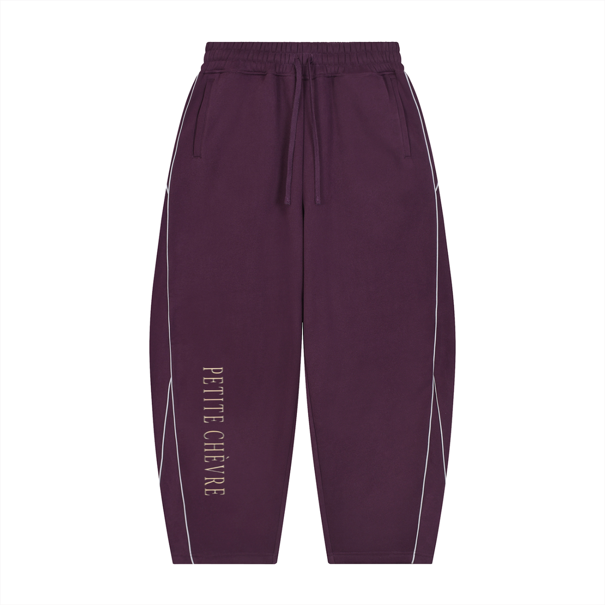 Unisex Piping Fleece Barrel Leg Sweatpants