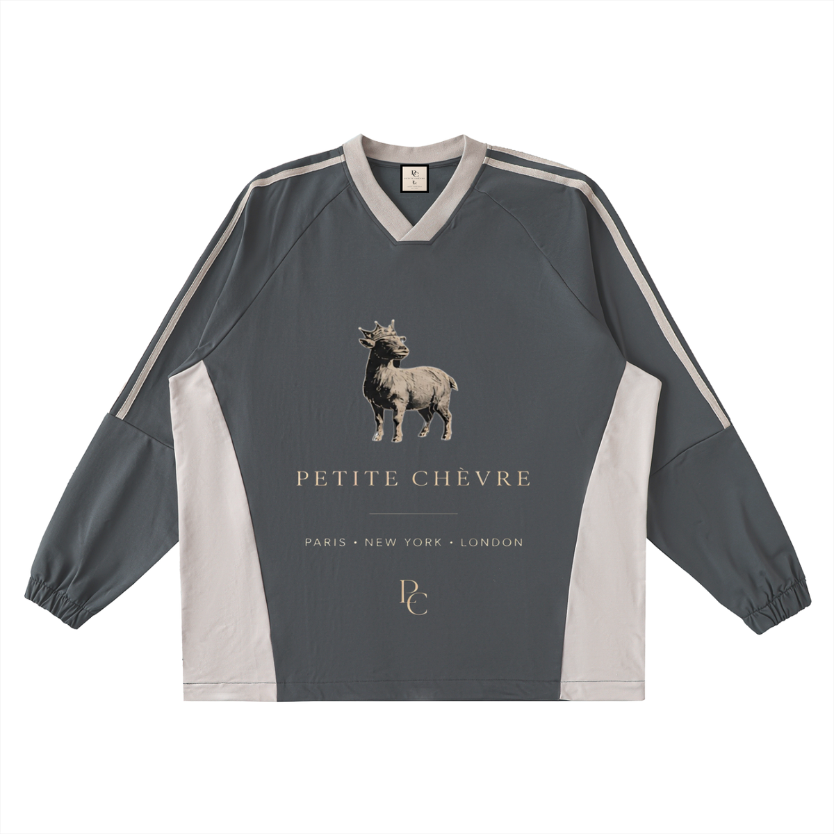 Color-Block V-Neck Long-Sleeve jersey