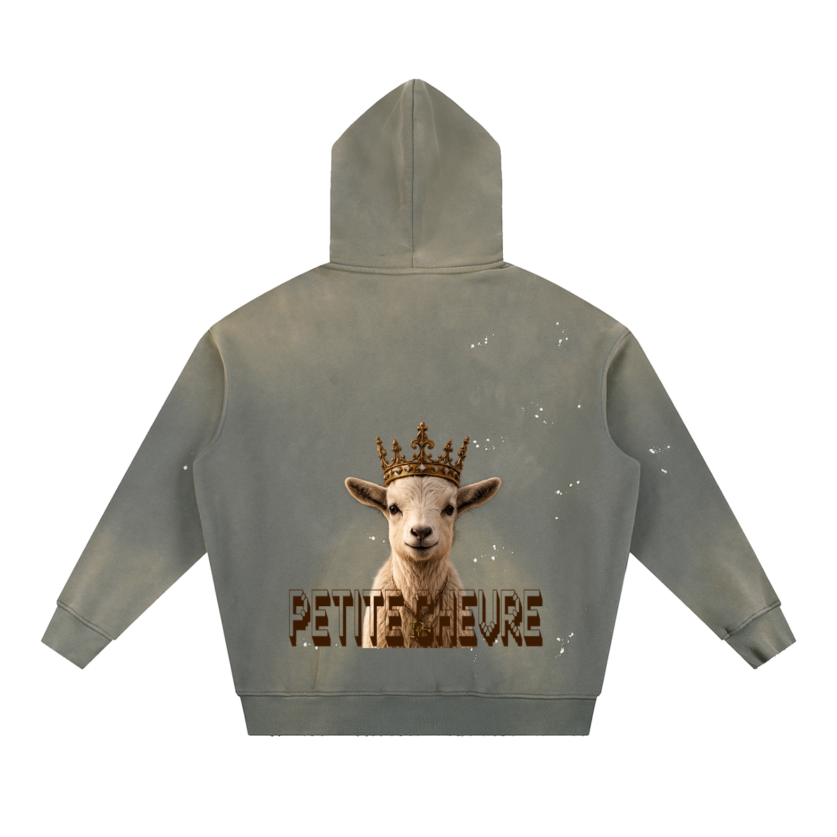 Vintage Washed Frayed Fleece Hoodie