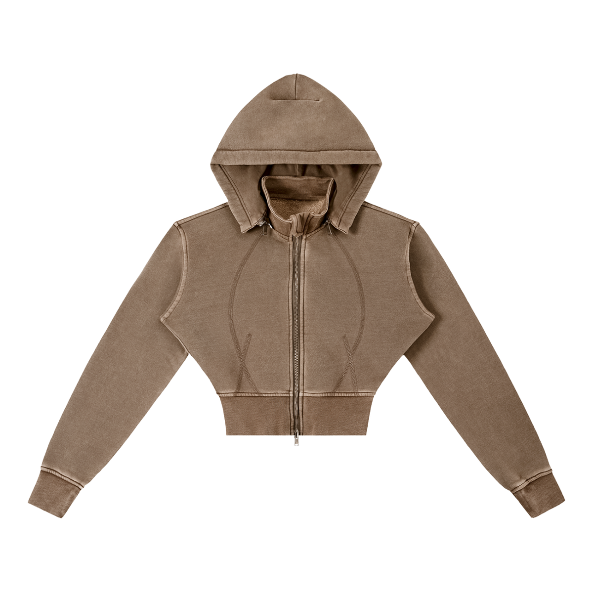 women's Vintage Washed Cropped Fleece Hoodie