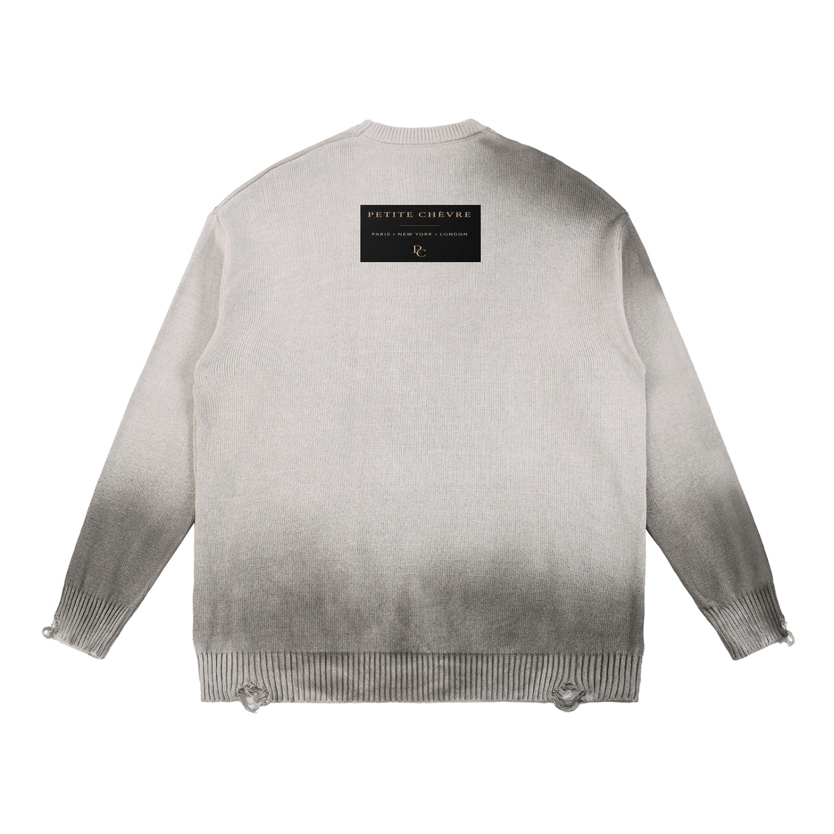 Sun Fade Distressed Ripped Crewneck sweater