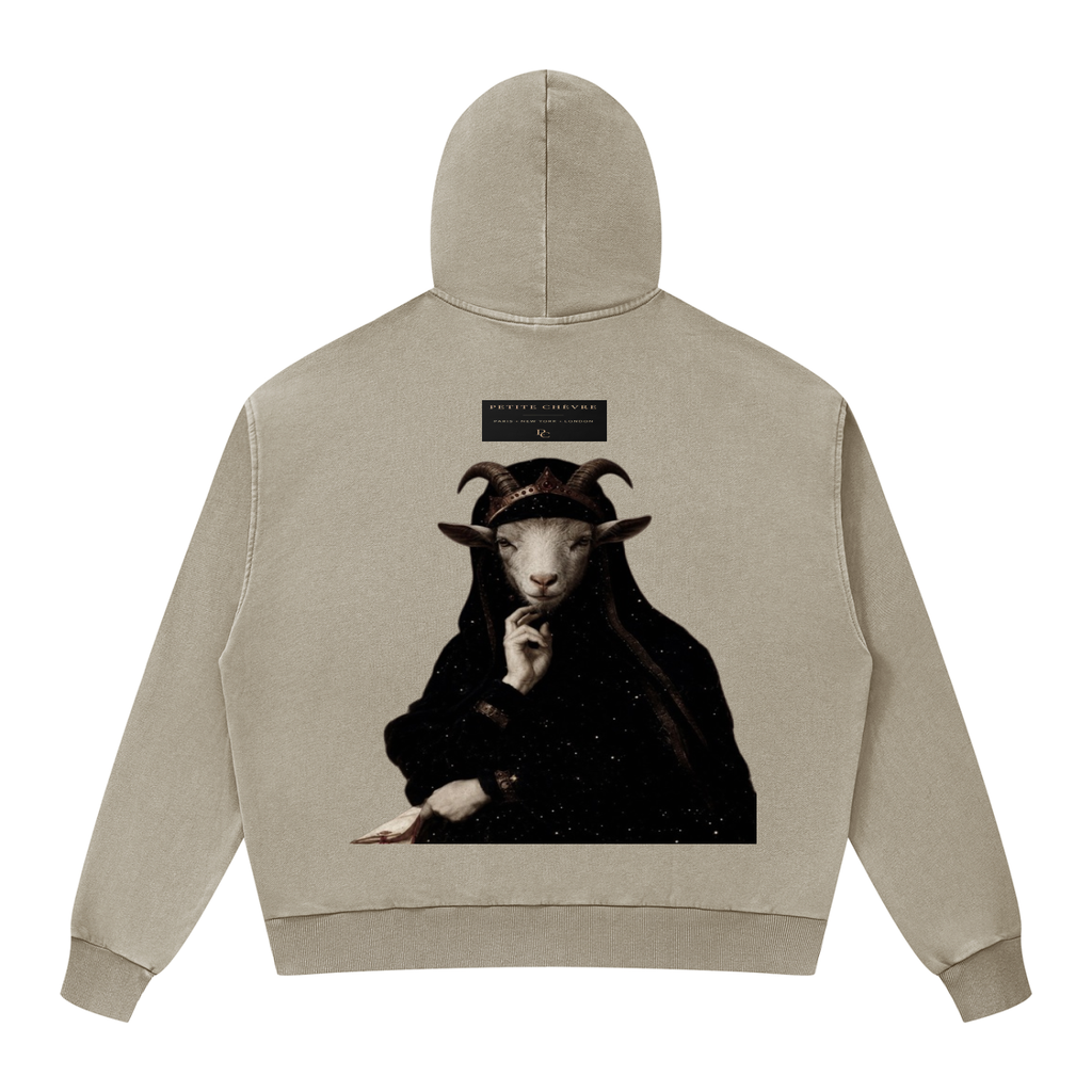 Street Goth Mineral Wash Boxy Full Zip Hoodie