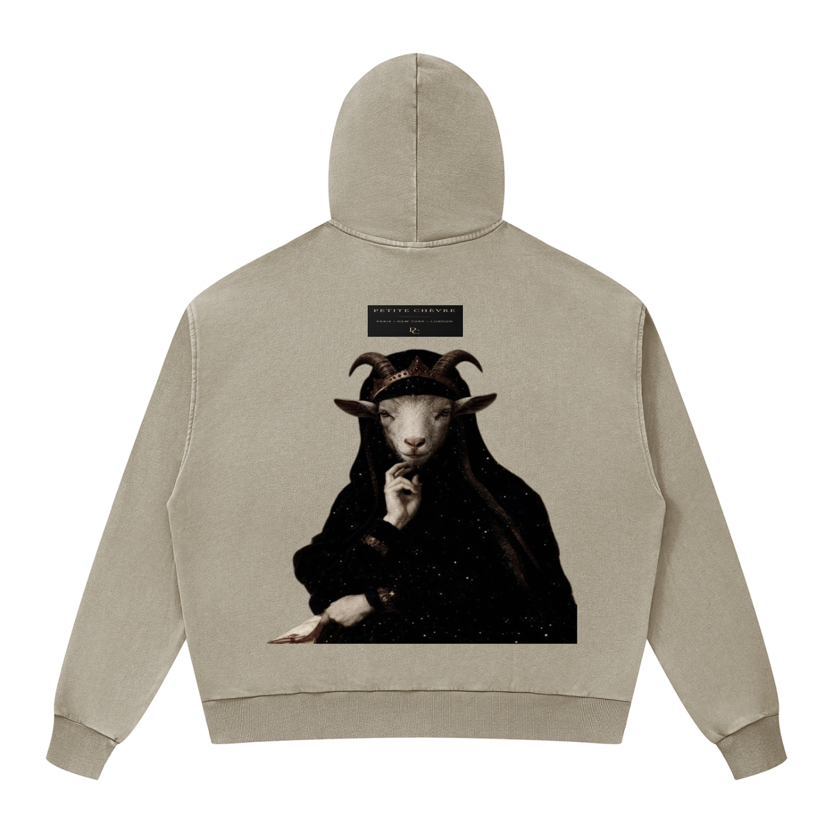 Street Goth Mineral Wash Boxy Full Zip Hoodie