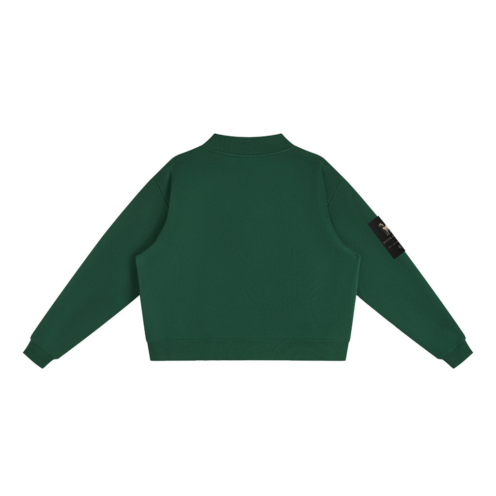 Essential Fleece Mock-Neck Crew Sweatshirt