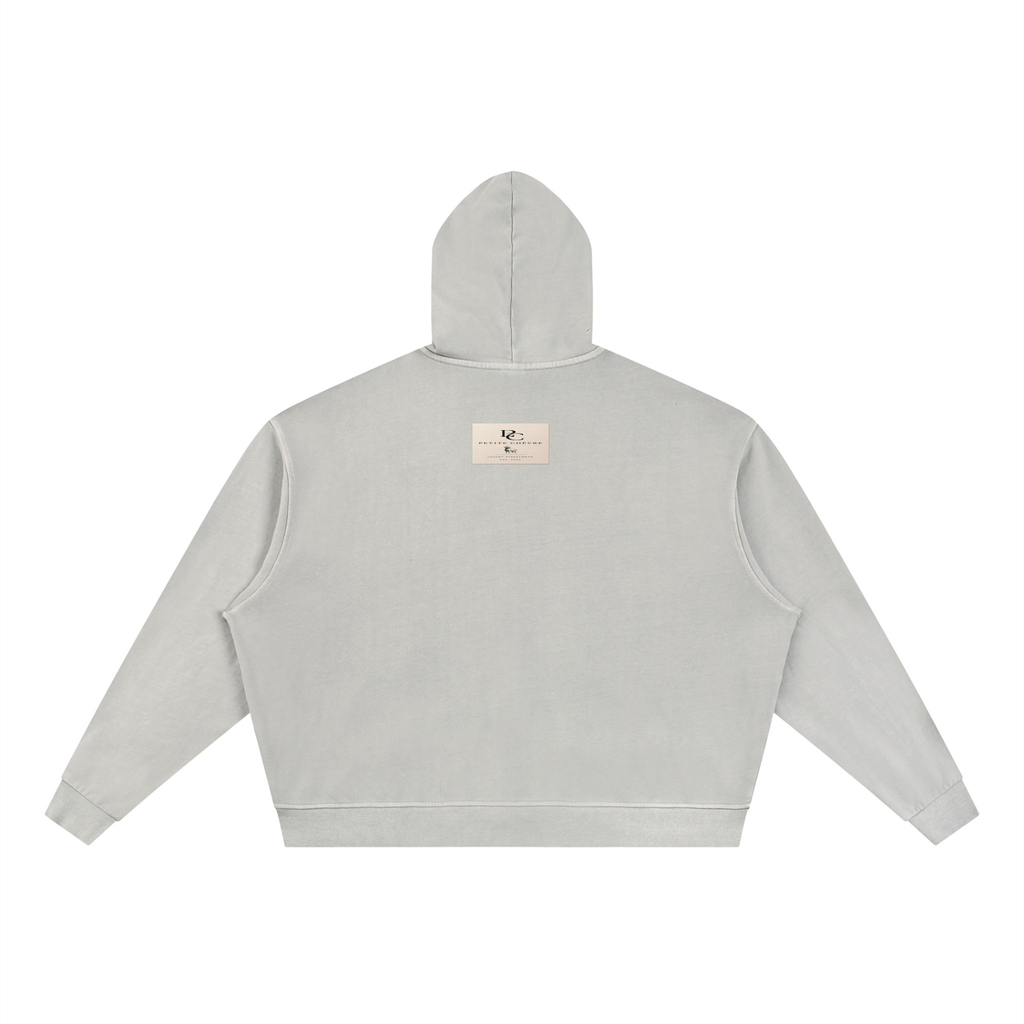 Unisex Vintage Wash Full Zip Boxy Hoodie
