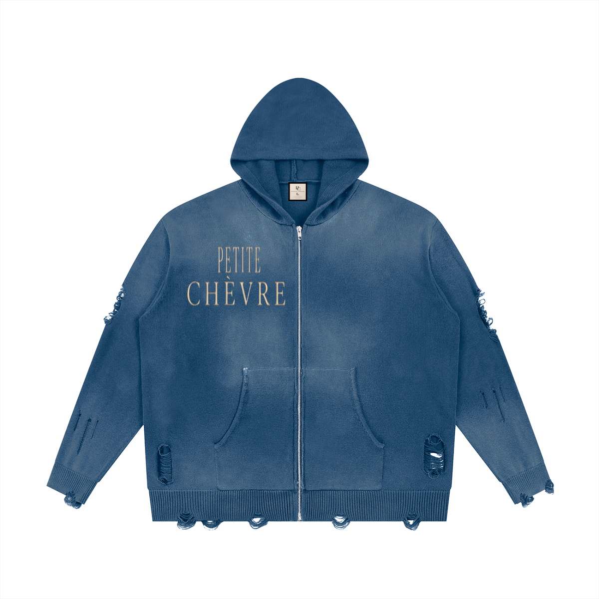 Distressed Full Zip Sweater (multiple colors)