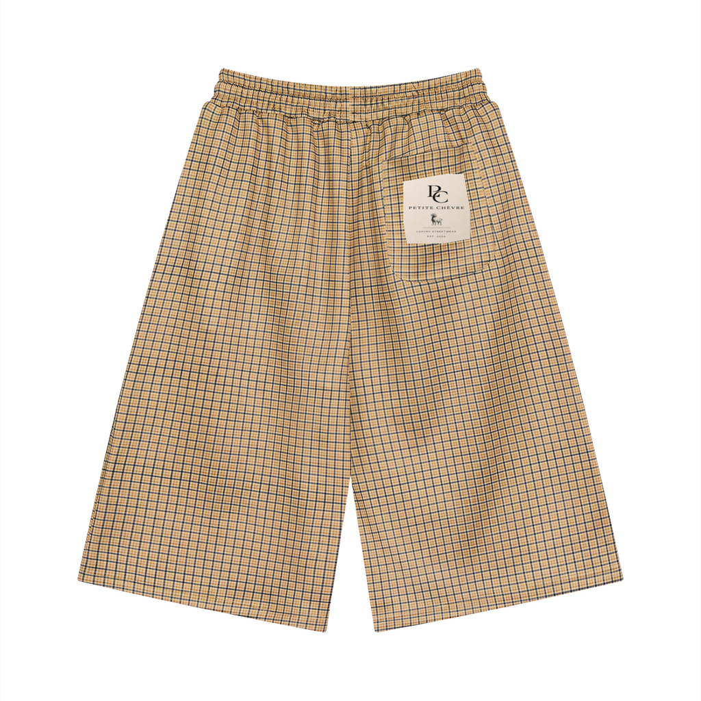 Unisex Plaid Drawstring Shorts