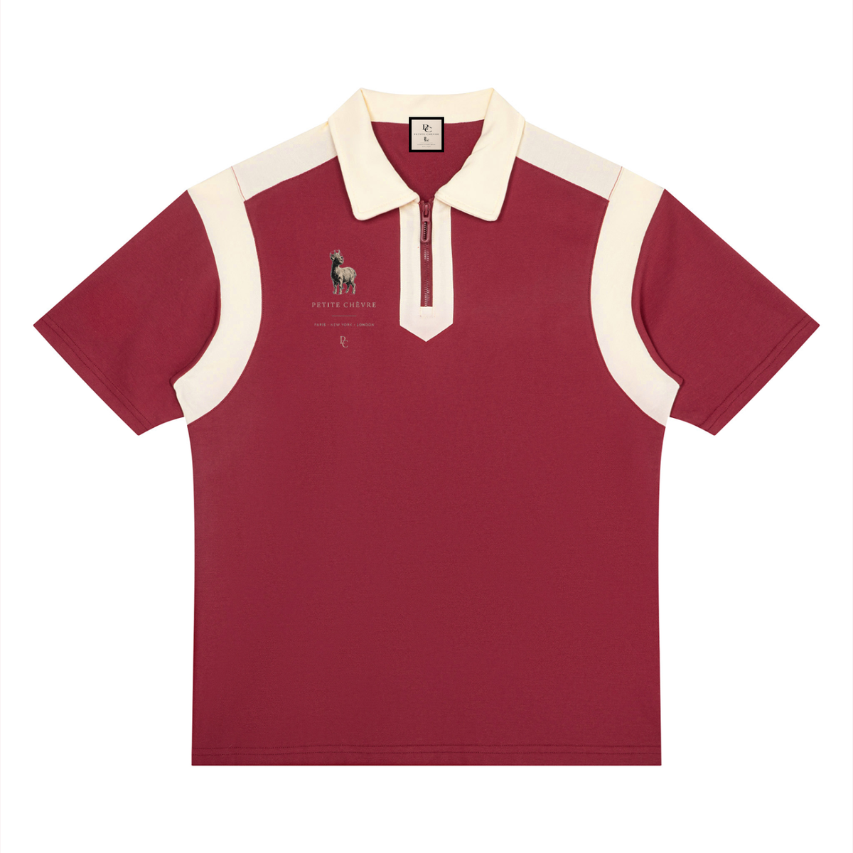 Unisex Color Block Quarter Zip Polo Shirt