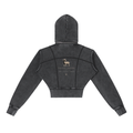 women's Vintage Washed Cropped Fleece Hoodie