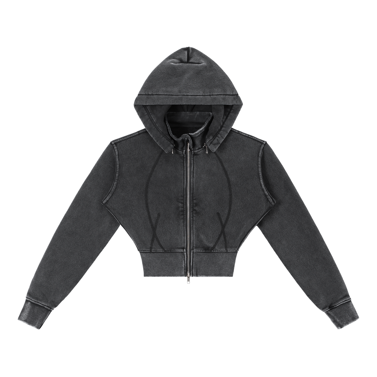 women's Vintage Washed Cropped Fleece Hoodie