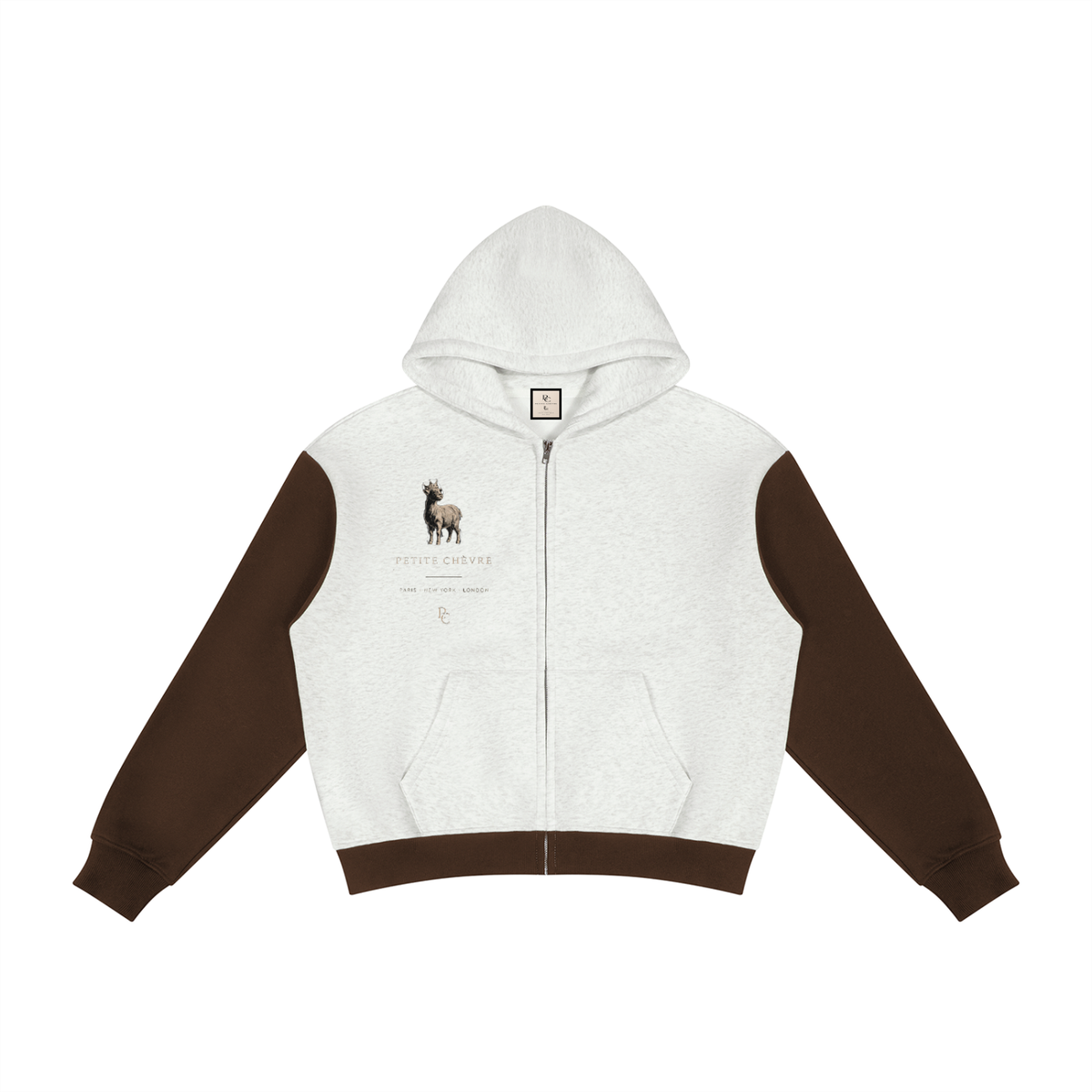 Unisex Color Block Fleece Full Zip Hoodie