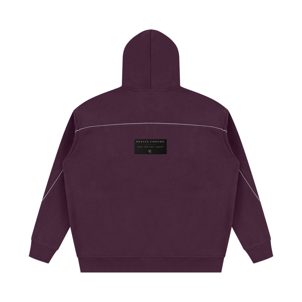 Unisex Oversized Piping Fleece Hoodie
